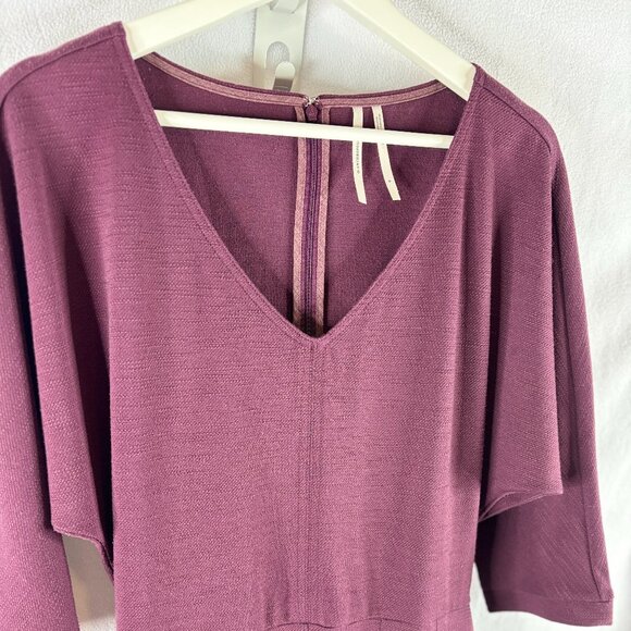 Anthropologie Jumpsuit Size Small 3/4 Sleeve Ponte Sutton Berry Purple - Picture 3 of 10